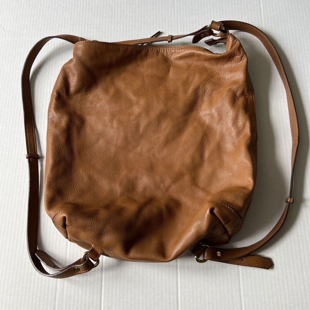 Zara Man/Women Brown Large Cow Leather Bag Backpack Convertible💖EXCELLENT💖